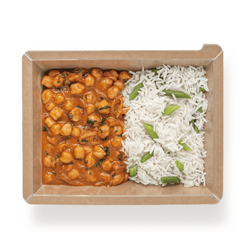 Best Ρεβίθια με κάρι, γάλα καρύδας και αρωματικό ρύζι με φασολάκια Online In Athens - meallion