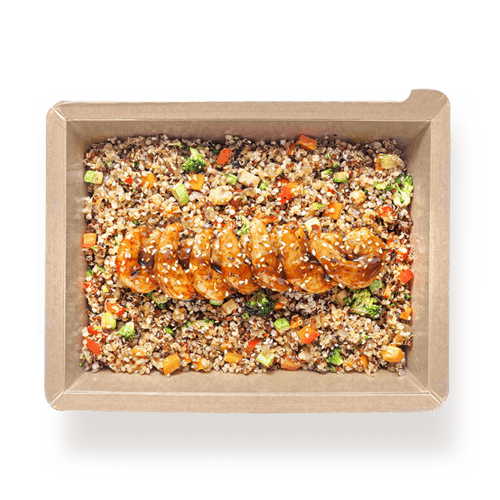 Best Stir fry με γαρίδες, κινόα, λαχανικά και σάλτσα teriyaki Online In Athens - meallion